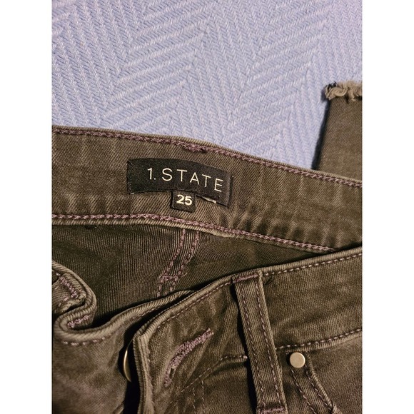 1. State Frayed Ankle Skinny Jeans Women Size 25 Denim Zip Fly 5-Pockets (N) - Picture 2 of 7
